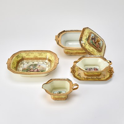 Lot 87 - Limoges Gilt and Polychrome-Painted Porcelain Dinner Service