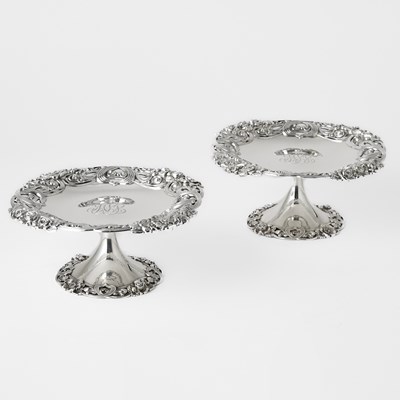 Lot 37 - Pair of American Art Nouveau Sterling Silver Tazzas