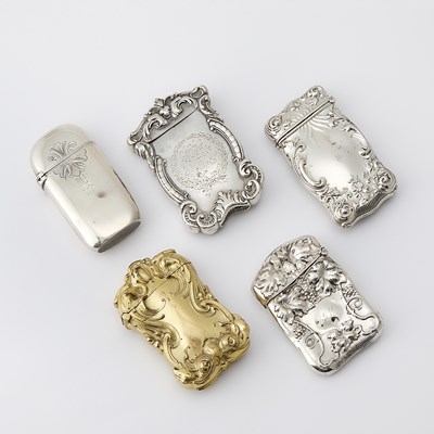 Lot 35 - Five American Silver and Silver Plated Vesta Cases