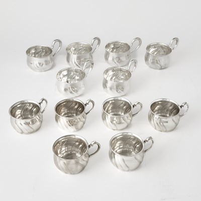 Lot 194 - Set of Six German Silver Punch Cups