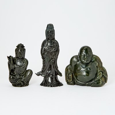 Lot 207 - Group of Three Chinese Hardstone Figural Carvings