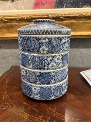 Lot 53 - Japanese Blue and White Porcelain Stacking Box