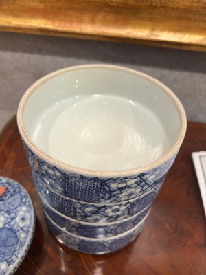 Lot 53 - Japanese Blue and White Porcelain Stacking Box