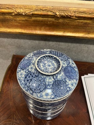Lot 53 - Japanese Blue and White Porcelain Stacking Box