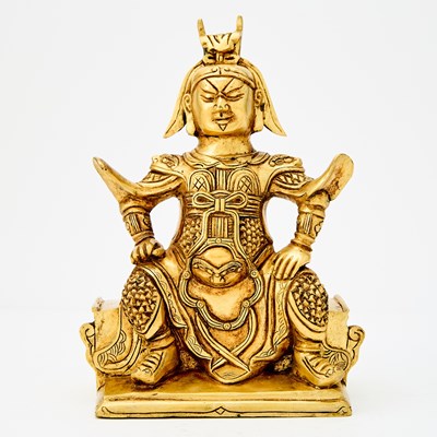 Lot 99 - Chinese Gilt Bronze Figure of a Deity