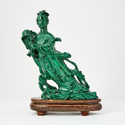 Lot 97 - Chinese Malachite Figural Carving
