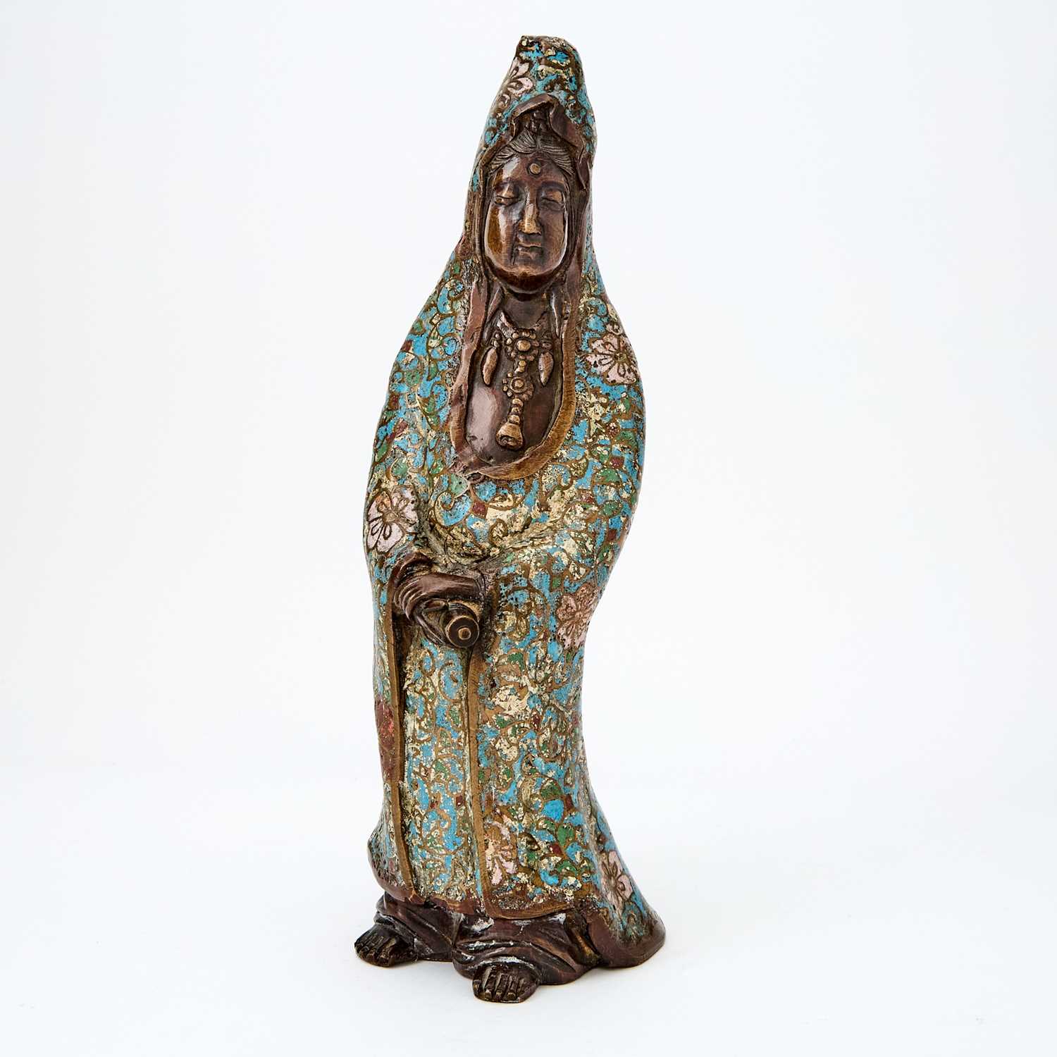 Lot 51 - Japanese Champleve Enamel Figure of Kannon