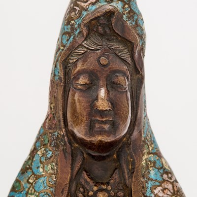 Lot 51 - Japanese Champleve Enamel Figure of Kannon