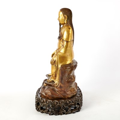 Lot 66 - A Large and Heavily-Cast Chinese Gilt Bronze Seated Daoist Figure