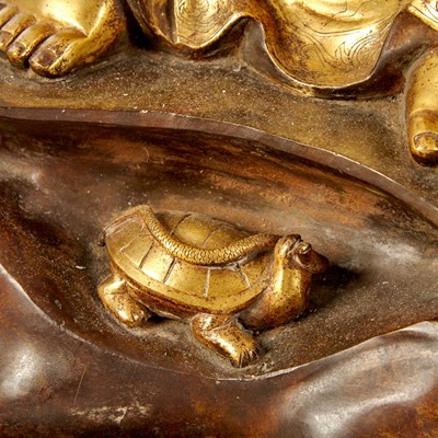 Lot 66 - A Large and Heavily-Cast Chinese Gilt Bronze Seated Daoist Figure