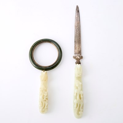 Lot 2 - Two Chinese White Jade Belt Hooks