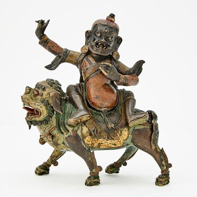 Lot 49 - A Cold Painted Bronze Figure of a Bodhisattva