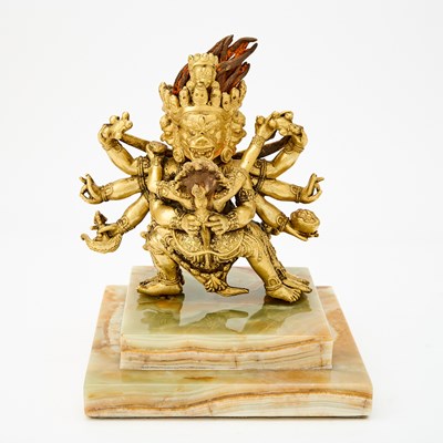 Lot 46 - A Tibetan Gilt Bronze Figure of Vajrabhairava