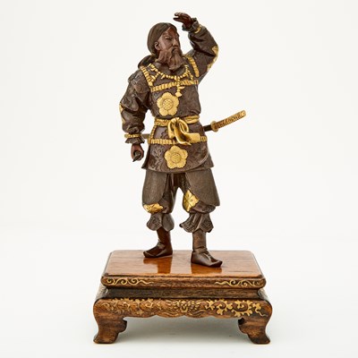Lot 31 - A Japanese Parcel Gilt Bronze Figural Sculpture
