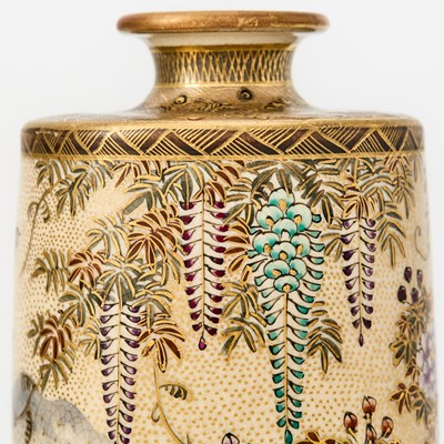 Lot 47 - Pair of Japanese Satsuma Earthenware Vases