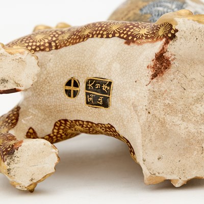 Lot 48 - Pair of Japanese Satsuma Earthenware Figural Vases