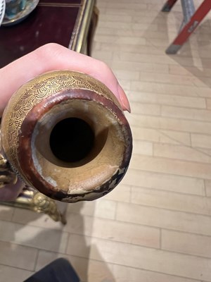 Lot 48 - Pair of Japanese Satsuma Earthenware Figural Vases