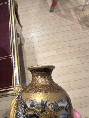 Lot 48 - Pair of Japanese Satsuma Earthenware Figural Vases