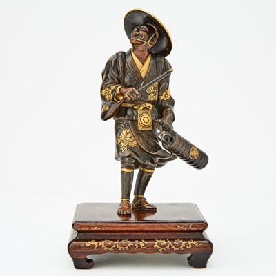 Lot 30 - A Japanese Parcel Gilt Bronze Figural Sculpture