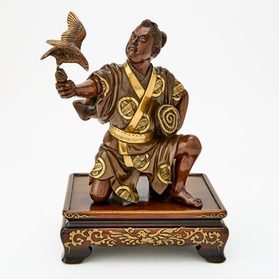 Lot 40 - A Japanese Parcel Gilt Bronze Figural Sculpture