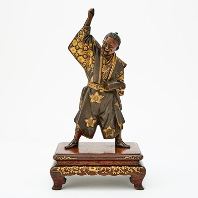 Lot 38 - A Japanese Parcel Gilt Bronze Figural Sculpture