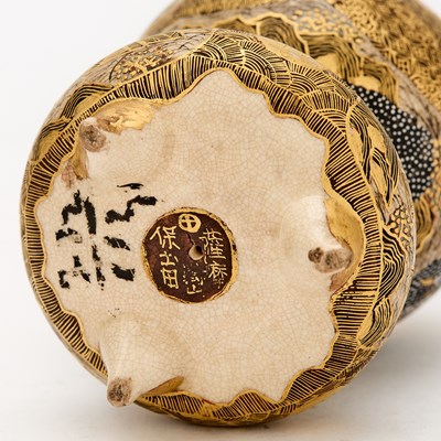 Lot 46 - Japanese Satsuma Earthenware Koro and Cover