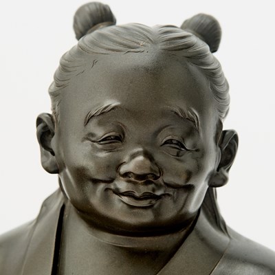 Lot 169 - A Pair of Japanese Bronze Figures of Happy Priests