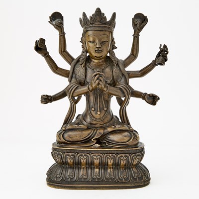 Lot 53 - A Chinese Cast Bronze Figure of Doumu