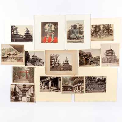 Lot 250 - A Group of Japanese Albumen Prints Showing Views of Shrines and Temples