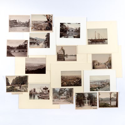 Lot 245 - A Group of Japanese Albumen Prints Depicting Architectural and Man-made Structures