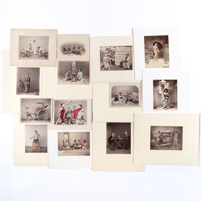 Lot 252 - A Group of Japanese Studio Albumen Photographs Showing Figural Subjects