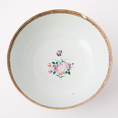 Lot 115 - Chinese Export Famille Rose Porcelain Punchbowl