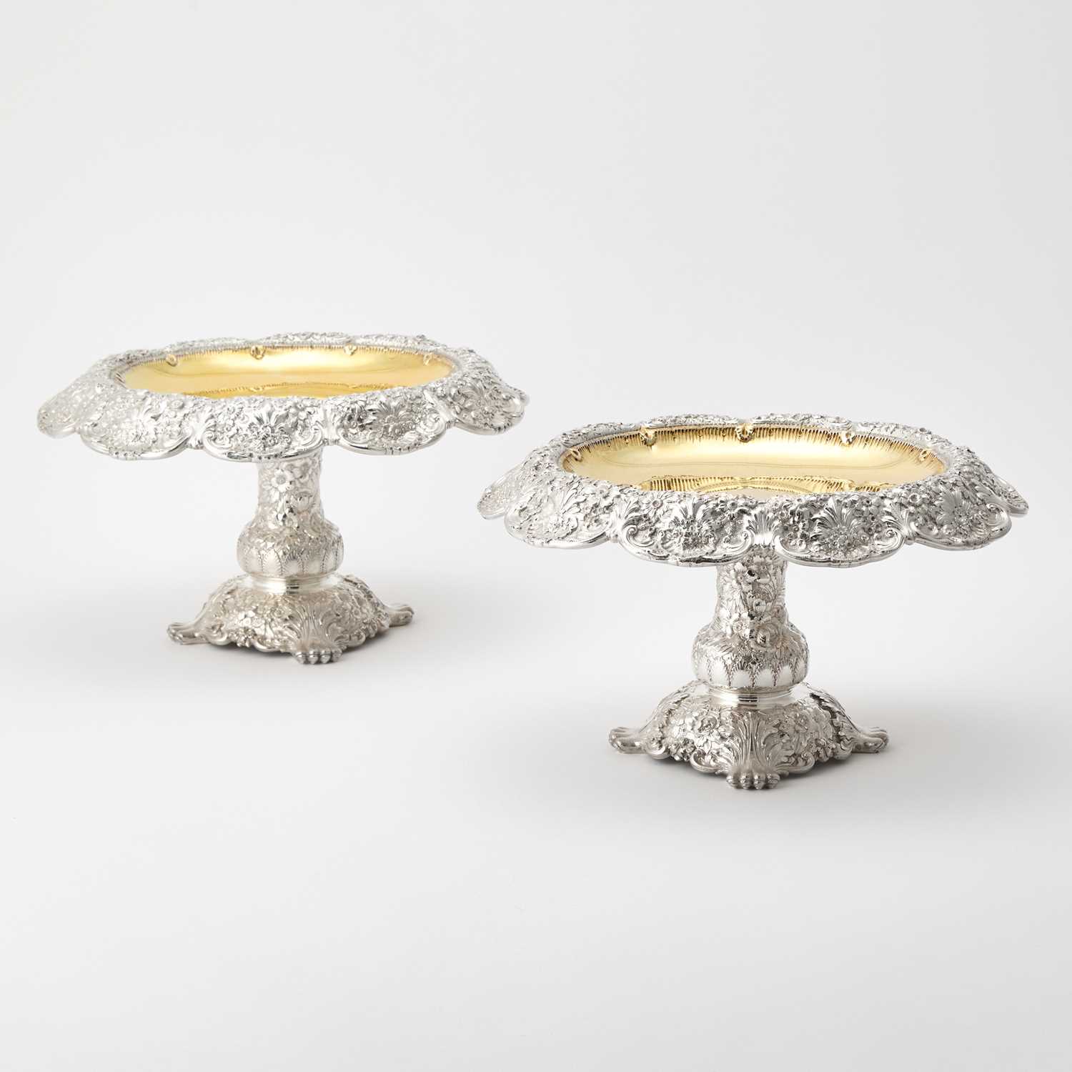 Lot 127 - Pair of Tiffany & Co. Sterling Silver Dessert Stands