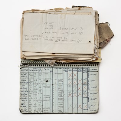 Lot 540 - A costume notebook from Annie mentioning Sarah Jessica Parker