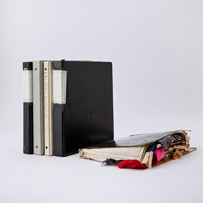 Lot 84 - Five Barbara Matera Costume Bibles loaded with fabric swatches