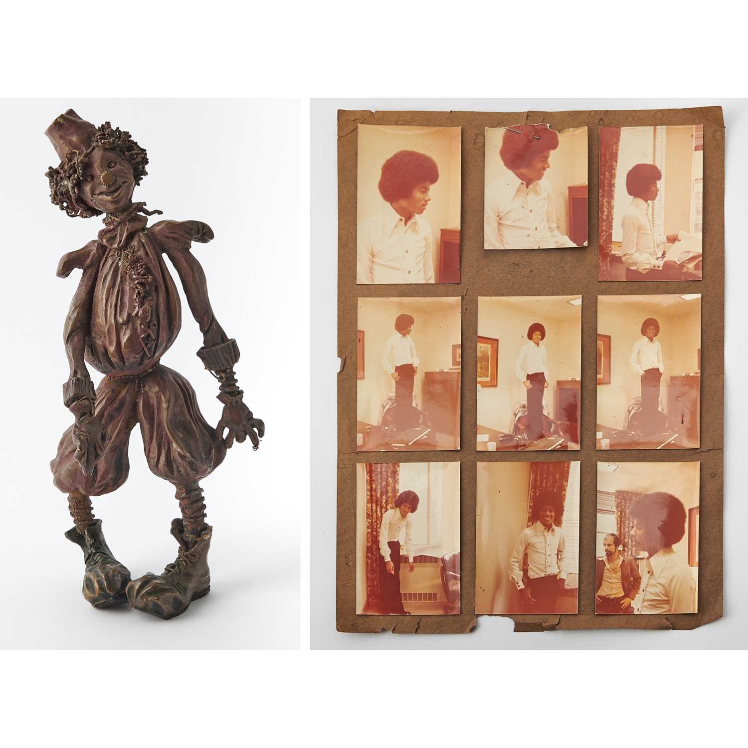 Lot 616 - An original bronze maquette with photos of Michael Jackson's "Scarecrow" Costume in The Wiz