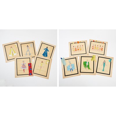 Lot 69 - Ten kitsch costume designs from the early 1970s by Alvin Colt