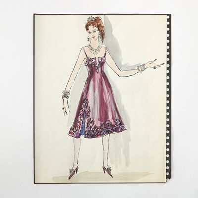 Lot 553 - Florence Klotz, Design for "Grind," framed