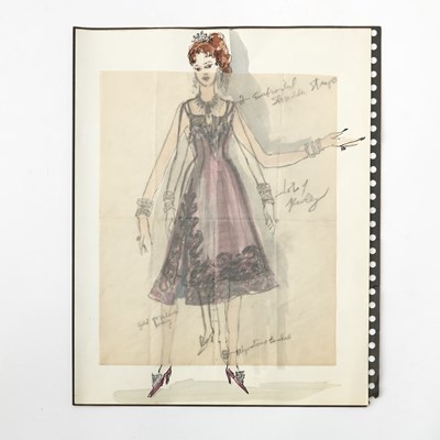Lot 553 - Florence Klotz, Design for "Grind," framed