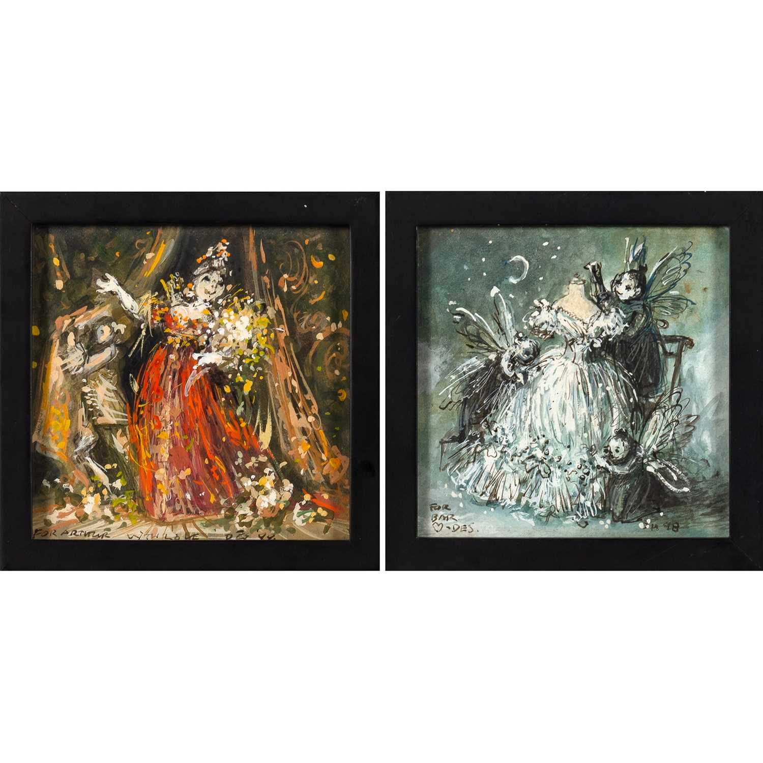 Lot 551 - Two small framed watercolors by Desmond Heeley