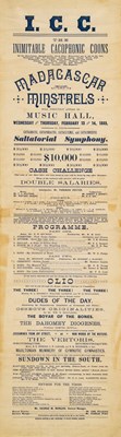 Lot 172 - An 1889 Minstrel Broadside for a performance at the Boston Music Hall