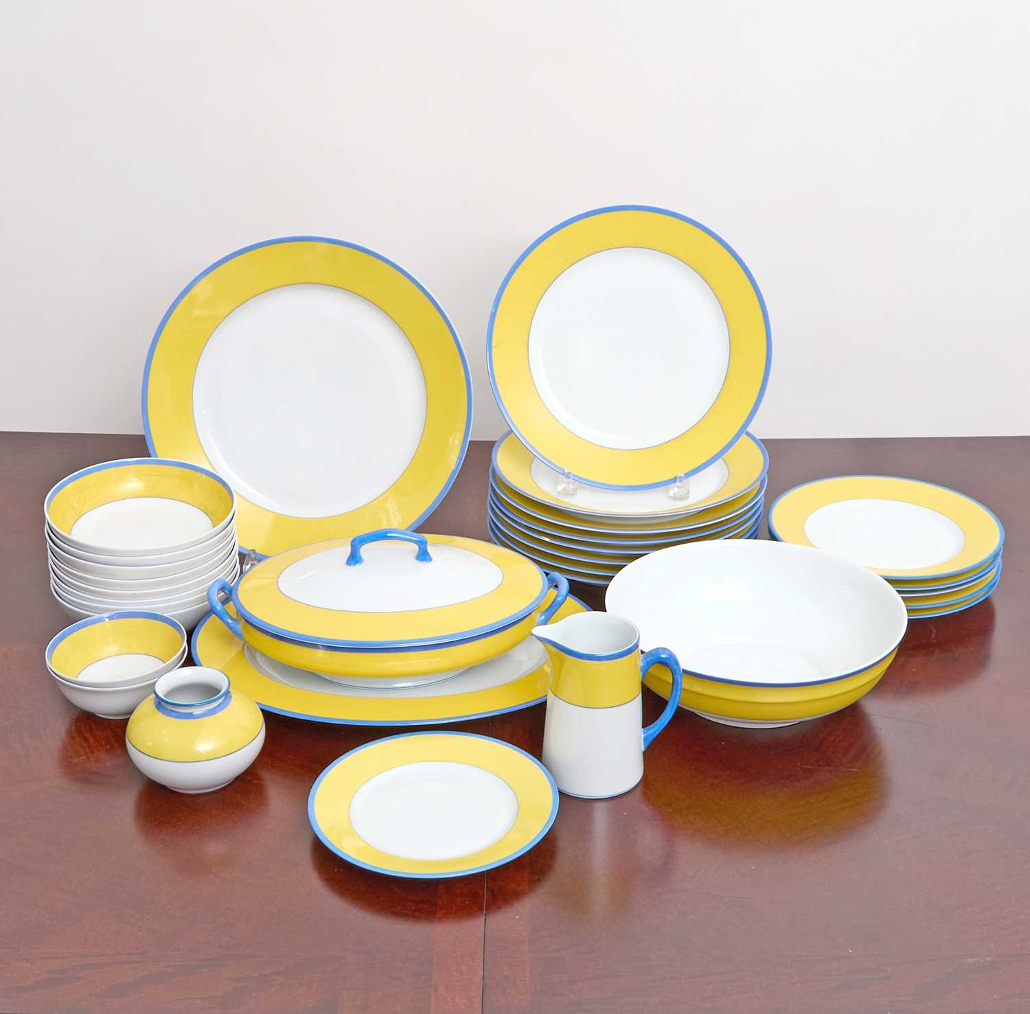 Lot 274 - Ch. Field Haviland Limoges Yellow and Blue Porcelain Partial Dinner Service