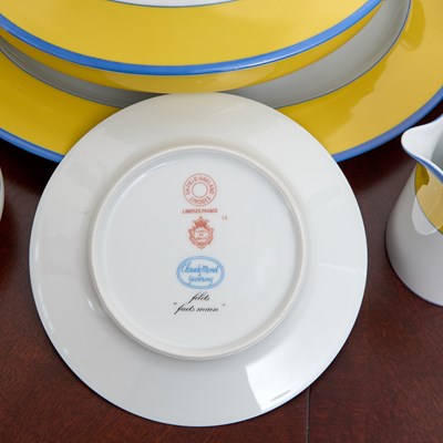 Lot 274 - Ch. Field Haviland Limoges Yellow and Blue Porcelain Partial Dinner Service