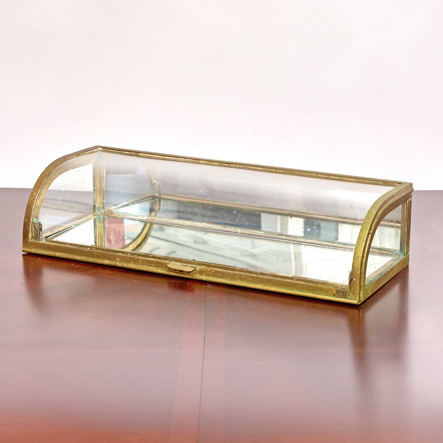 Lot 330 - Brass, Glass and Mirror Countertop Display Case