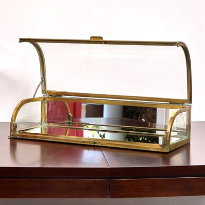Lot 330 - Brass, Glass and Mirror Countertop Display Case