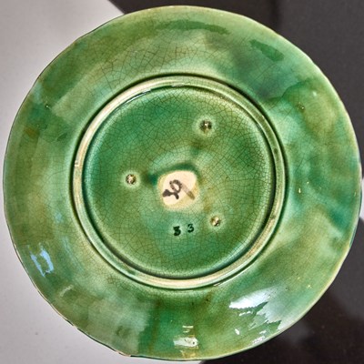 Lot 264 - Two Minton Majolica Foxglove and Fern Planters with Underplates