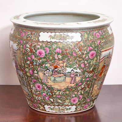 Lot 165 - Chinese Rose Mandarin Porcelain Fish Bowl