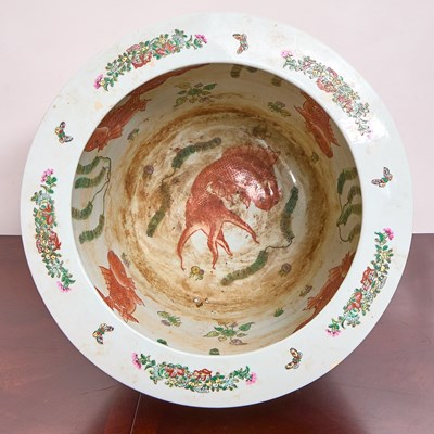 Lot 165 - Chinese Rose Mandarin Porcelain Fish Bowl