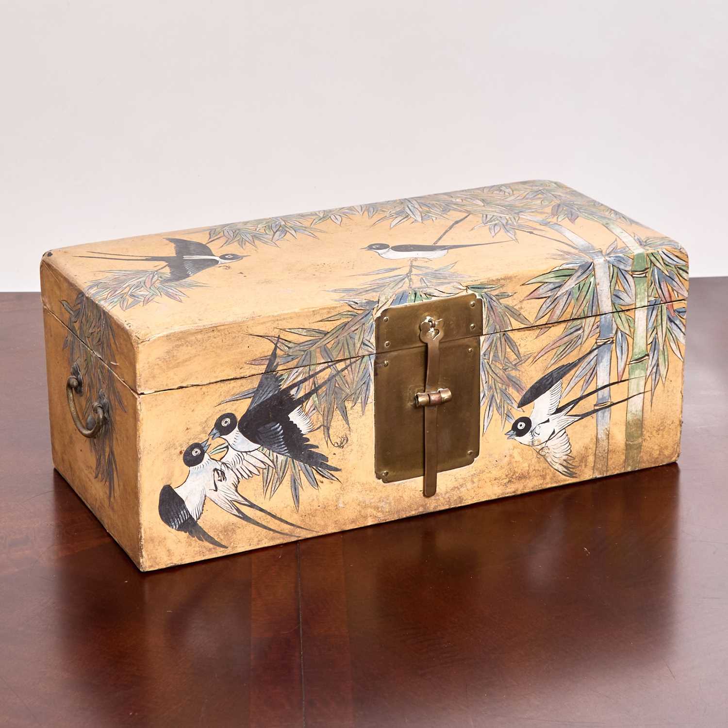 Lot 166 - Chinese Painted Box with Brass Hardware