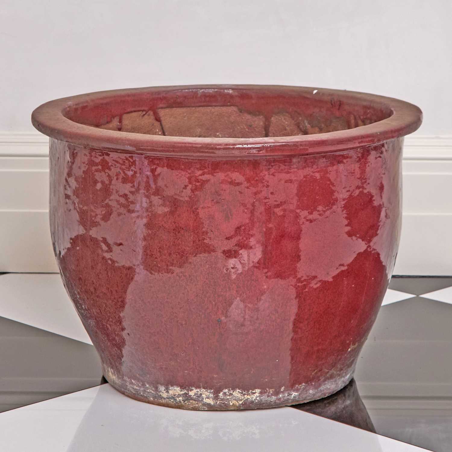 Lot 262 - Large Oxblood Glazed Terracotta Planter